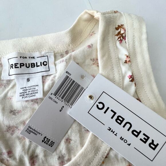 NEW For the Republic Sleeveless Floral Racerback Tank Top Women's SIZE S - Picture 5 of 5